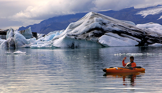 On a bout in Jökulsárlón