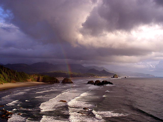 Ecola Point and Rainbow