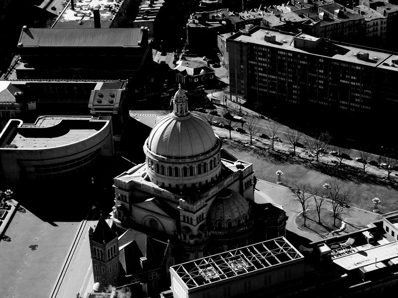 black and white of boston