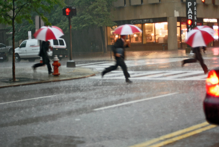 Playing in the rain