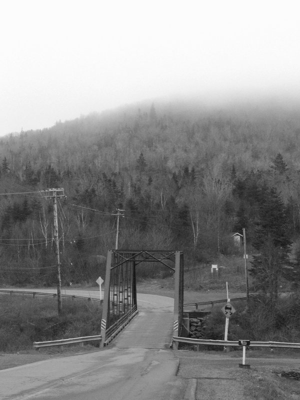 Veiled in fog.