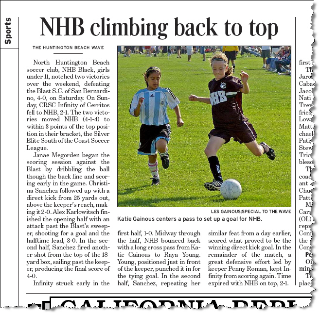 Orange Co Register Article (Fall 2006, Game 09)