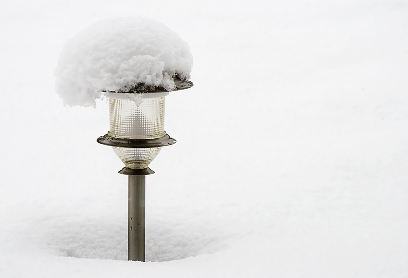 Backyard Light with a Little Snow Hat