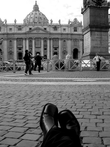 Relaxing at St. Peter's Basilica