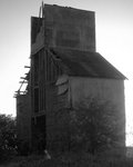 Ganzel Grain Elevator black and white