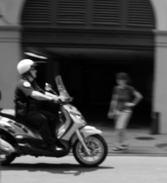Cop on scooter