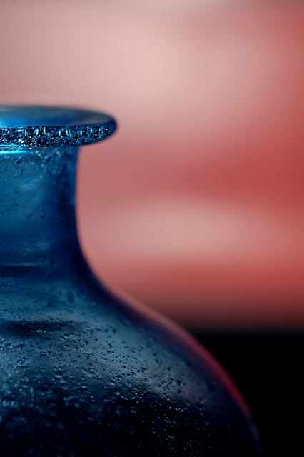 Blue Vase with Pink