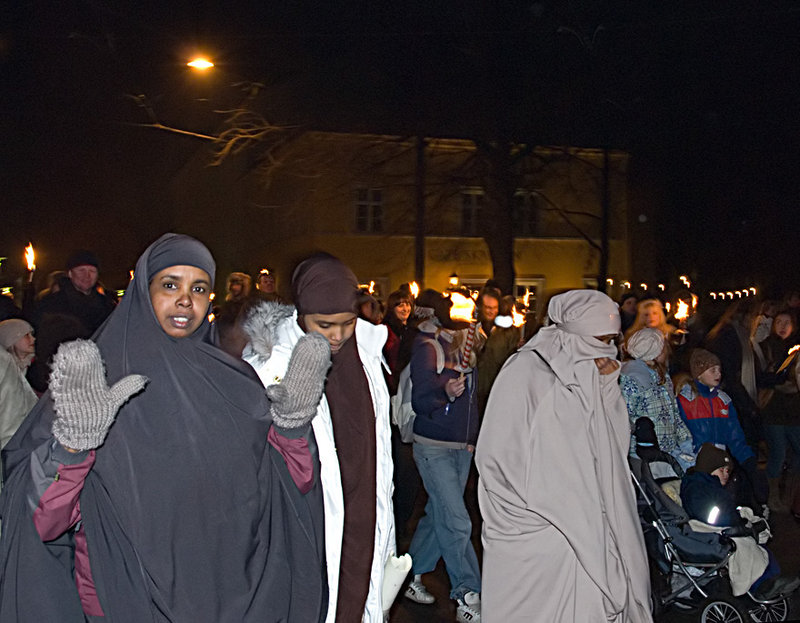 Somali women in Oslo protesting Israel's bombing of Gaza