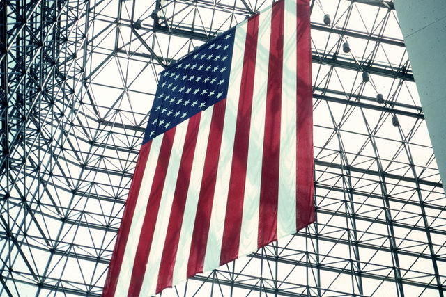 American Flag Kennedy Library