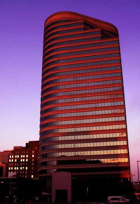 Curved tower
