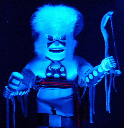 Great White Buffalo Kachina In Blue Pen Light