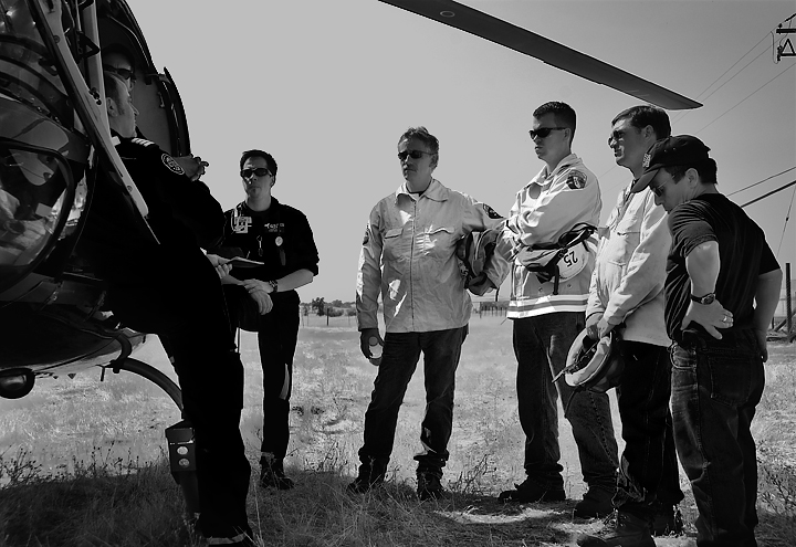Enloe Hospital 'Copter with Firefighters