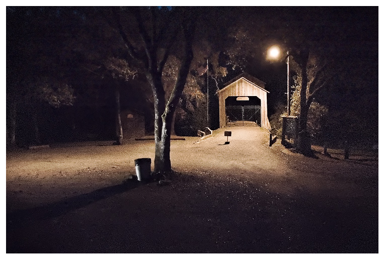 Covered Bridge at Night