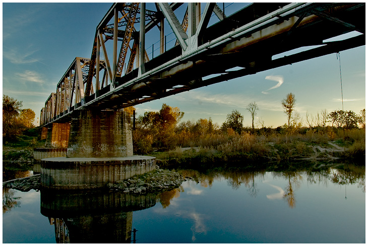 Train Trestle At Sunset