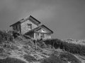 black and white house at Point Reyes