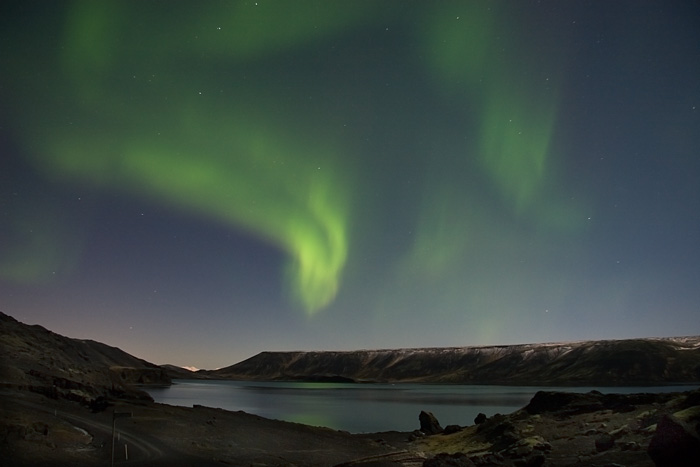 Northern Lights by Lake Kleifarvatn