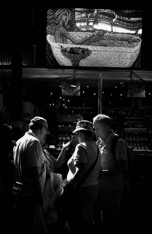 bathed in light