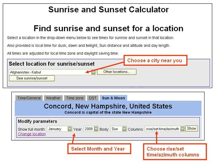 Sunrise/Sunset Calculator