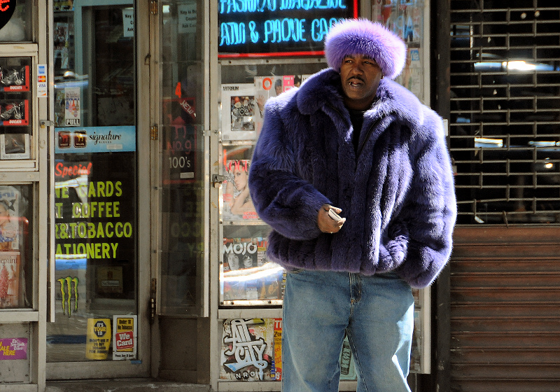 Man in Purple Fur, Midtown, 2008