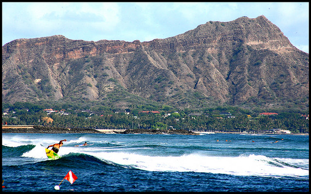 Diamond Head and Surfer