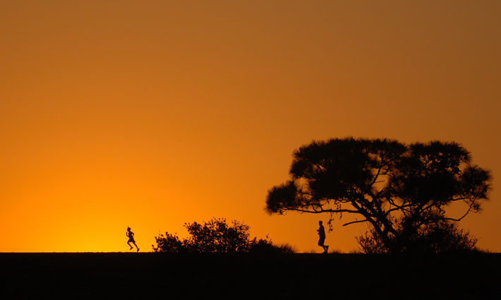 Father and Son Jogging