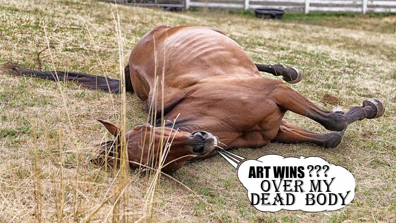 With his real dying breath