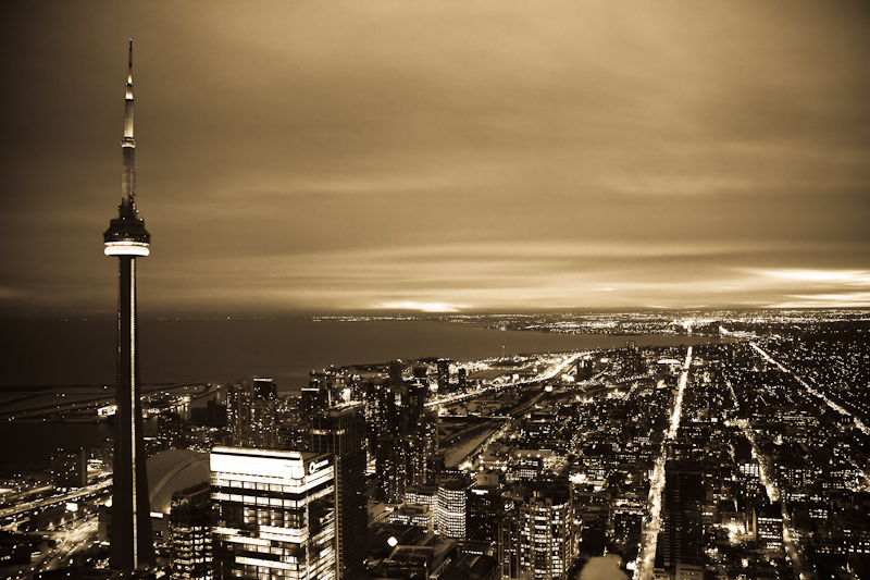 City Lights - Sepia