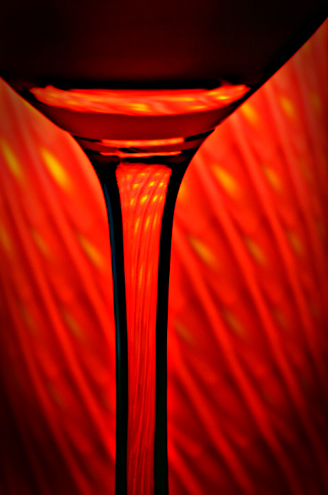 Glass with red light