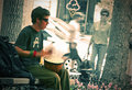 to the beat of his own drum