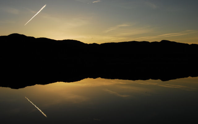 Dusk Reflection Silhouetted.