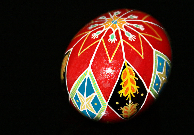 Pysanka Red Wheat Star