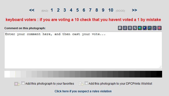 voting a 10 - error message