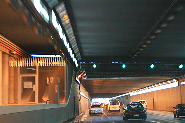 DAY 17. unedited. in tunnel approaching sydney airport .