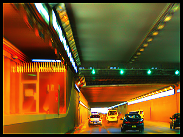 DAY 17. edited. in tunnel approaching sydney airport .