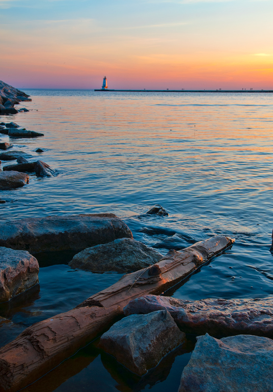 Ludington Beach and Light
