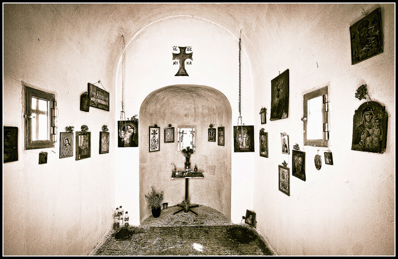 Cliff top chapel, Corfu