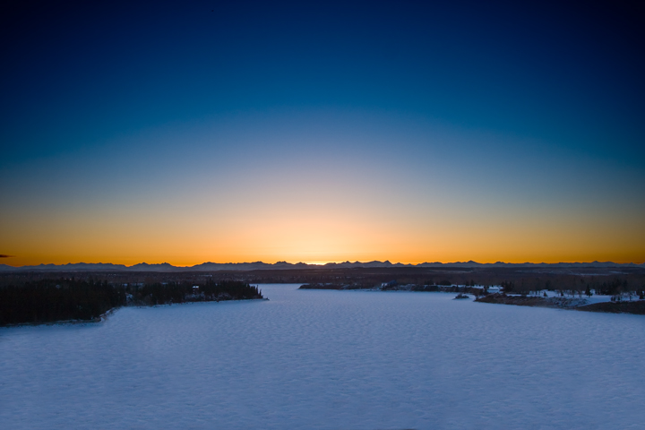 Day_28: Sunset over the reservoir and mountains