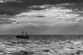 Sunset Fishing Boat (APAW-2bw)