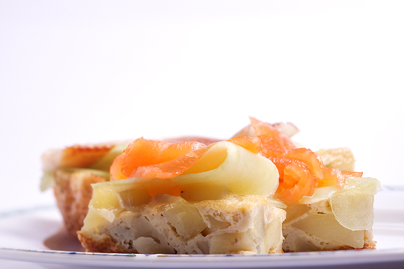 Food 39 - Potato tortilla with eel and salmon