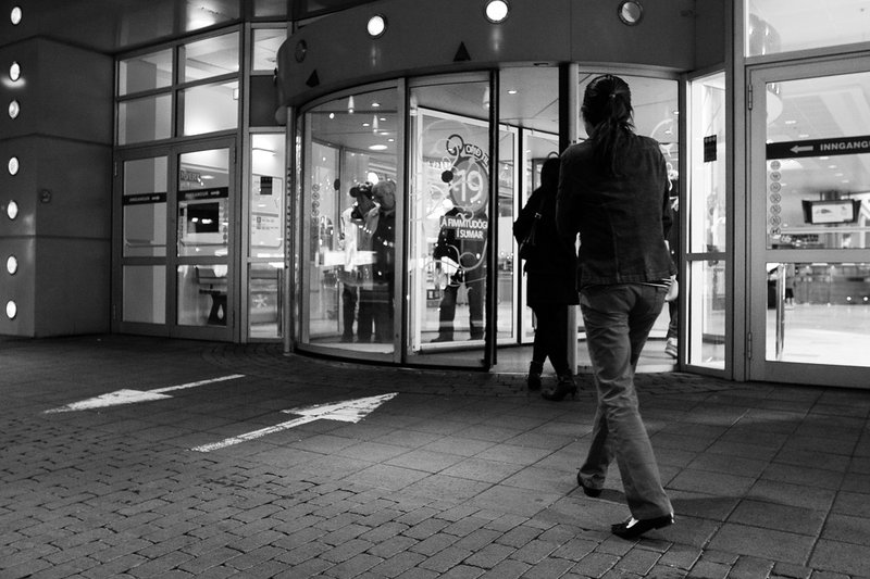 A shopping center entrance
