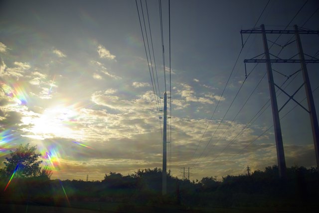 Sunset, Powerlines w/ Filter
