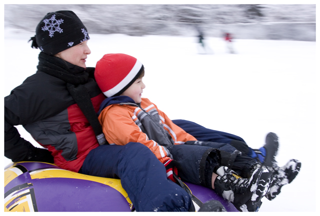 Tobogganing in Georgetown, Ontario
