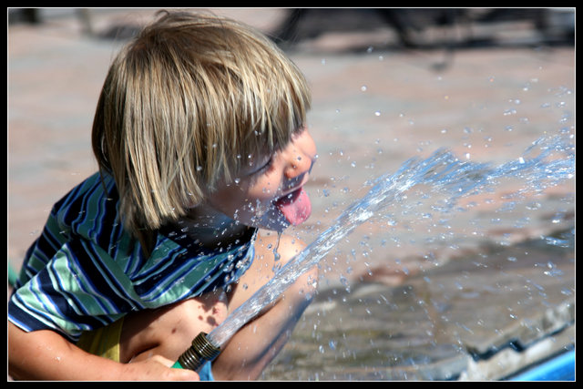 Danny with the water hose
