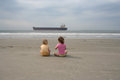 Two friends at the beach