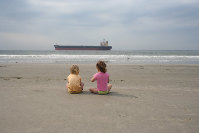 Two friends at the beach