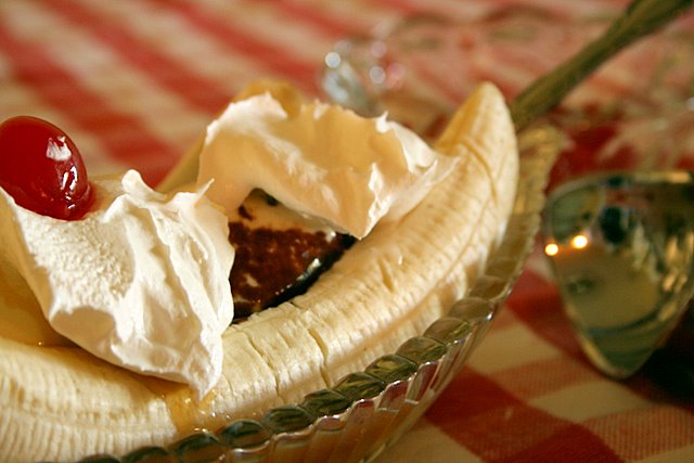 Day 26 - Bananas, Ice cream, Toppings, Whipped Cream, Cherries! 