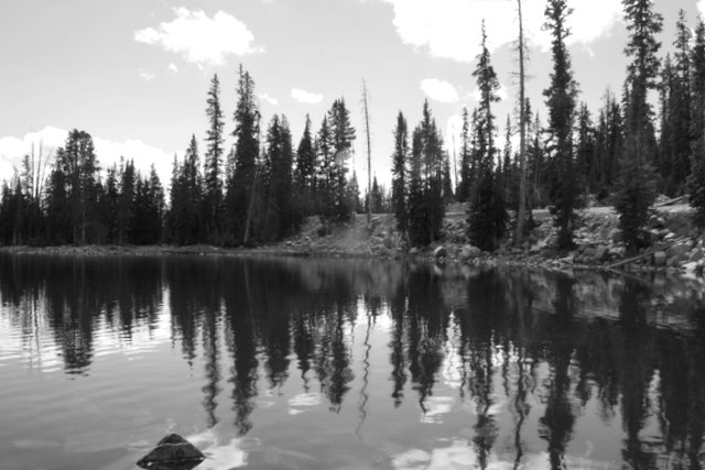 A small lake on the Mirror Lake Highway in the Uinta Mountains.