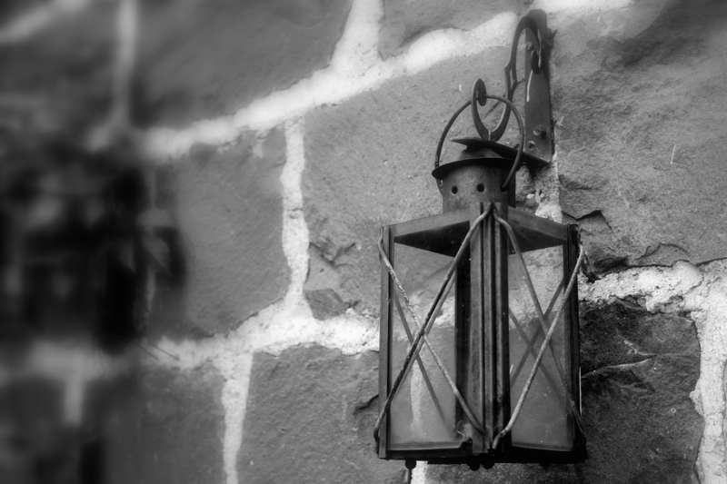 Day - 14  Old lamp on an old rock home.