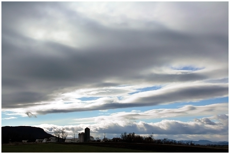 Farm Silhouette & Clouds