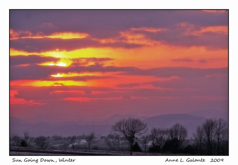 Winter Sunset, Vermont